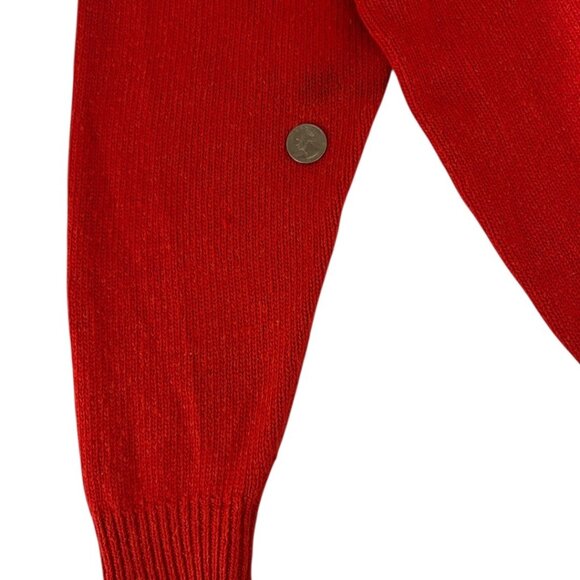Vintage 1992 Red Knit Sequin Bow Sweater Silk/Nylon/Angora/Lambswool Size Medium - Picture 8 of 8